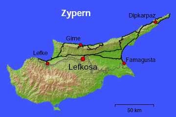 Landkarte Nordzypern