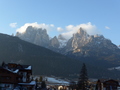 Pozza di Fassa Blick auf Rosengarten