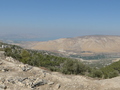 Umm Qais, Jarmuk, dahinter Golan, links der See Genezareth
