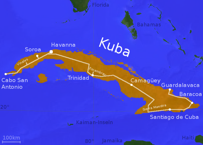 Karte von Kuba
